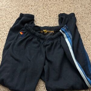 Aviator Nation Black and Blue Track Pants